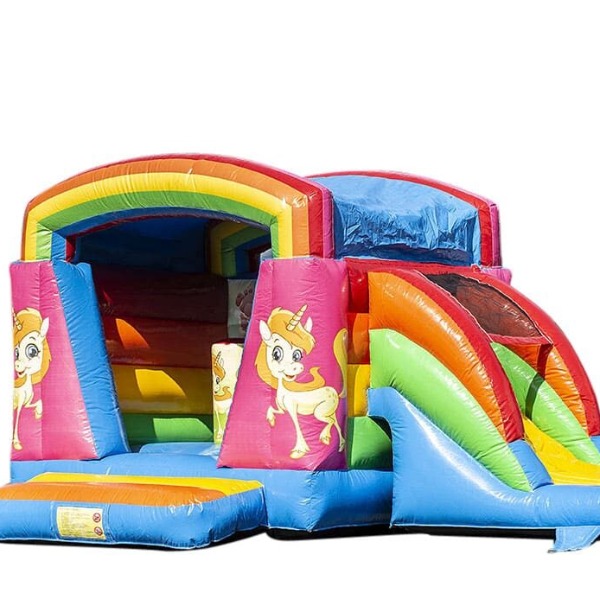 Springkussen XS Unicorn met glijbaan