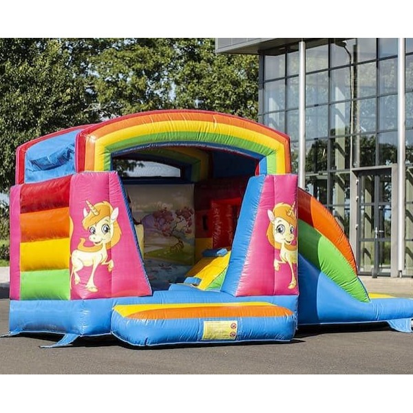 Springkussen XS Unicorn met glijbaan