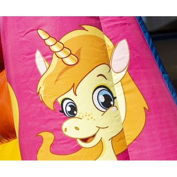 Springkussen XS Unicorn met glijbaan